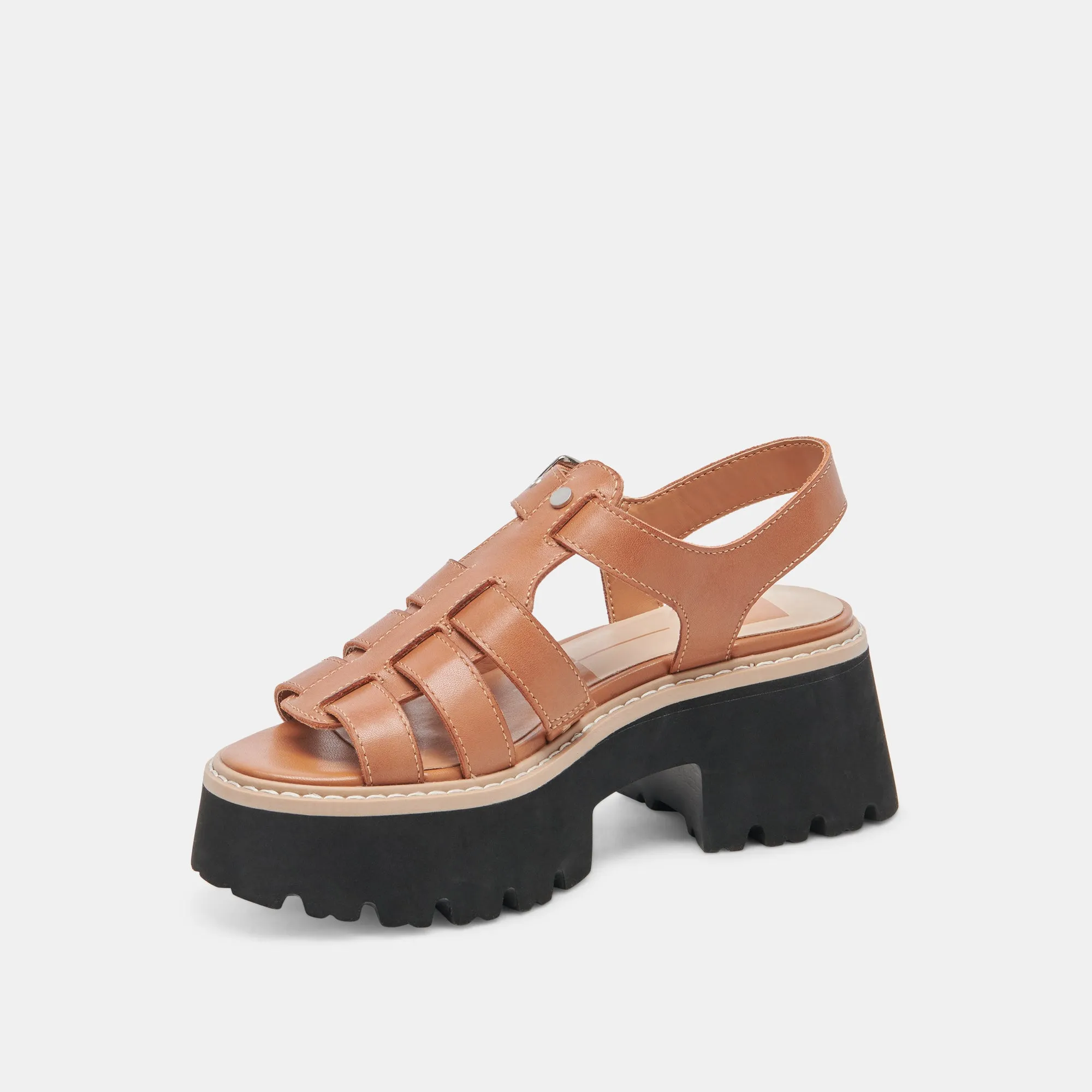 LATICE SANDALS BROWN LEATHER