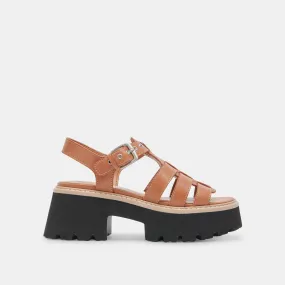 LATICE SANDALS BROWN LEATHER