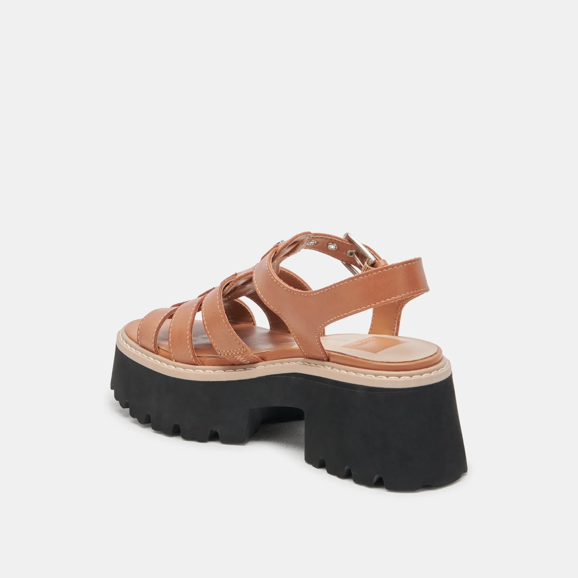 LATICE SANDALS BROWN LEATHER