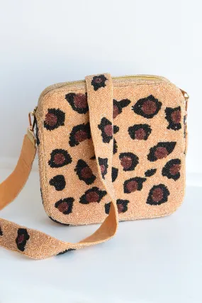 LEOPARD BEADED CROSSBODY