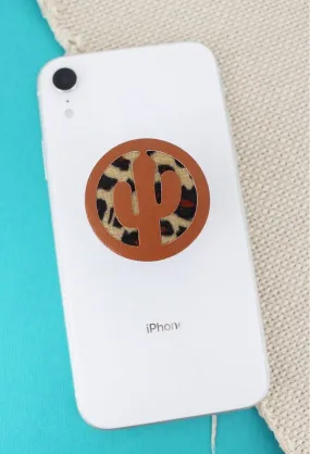 Leopard cactus phone grip cover