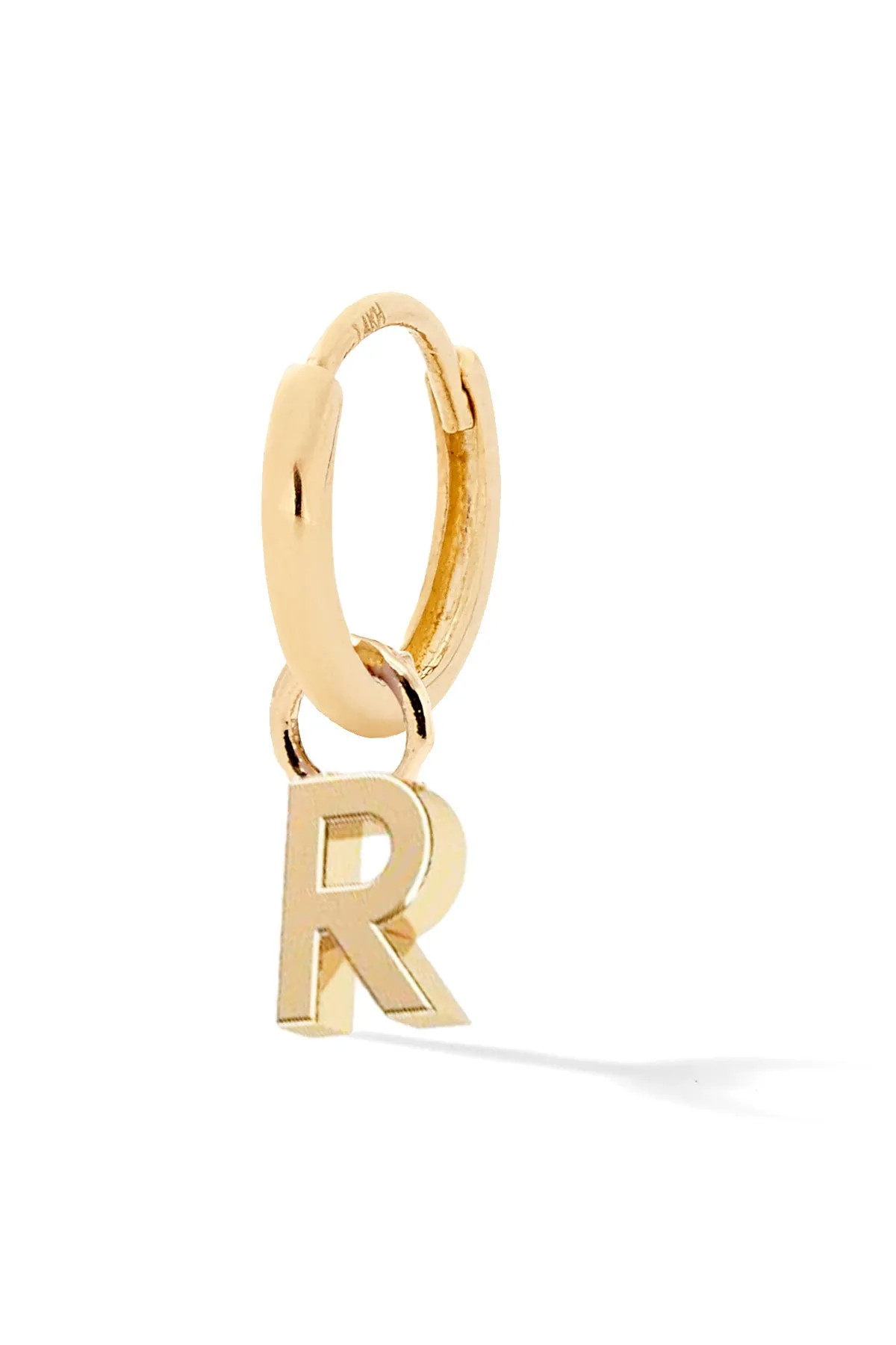 Letter Gold Huggie