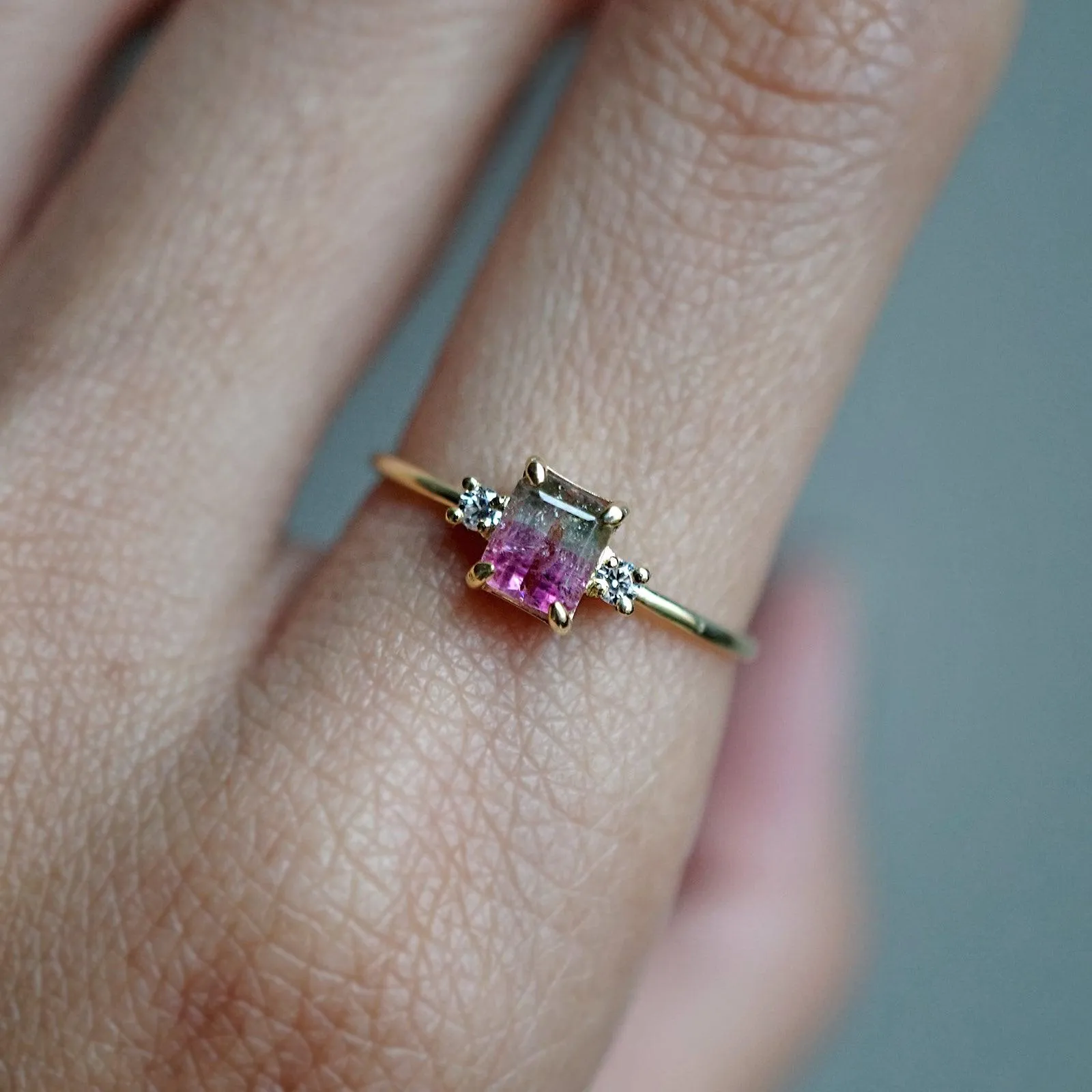 Limited Edition: Cinderella Watermelon Tourmaline Diamond Ring