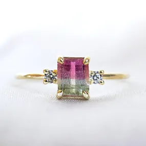 Limited Edition: Cinderella Watermelon Tourmaline Diamond Ring