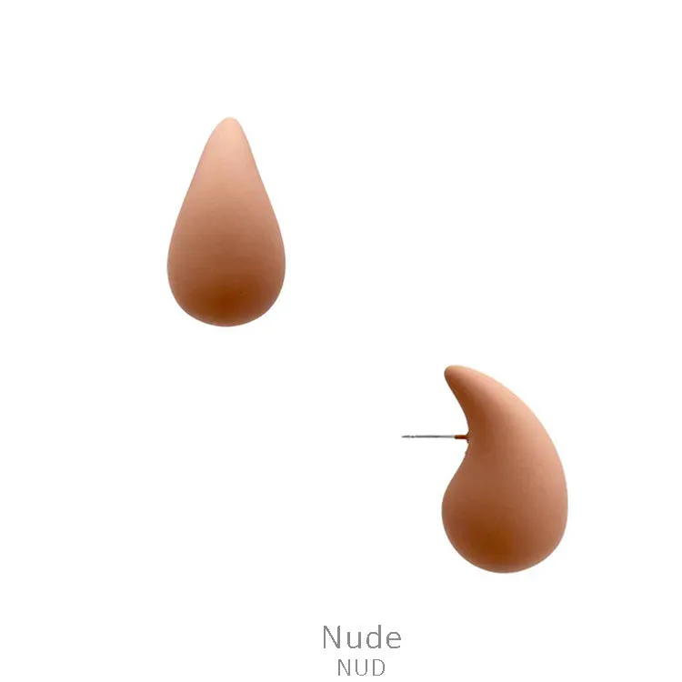 Matte Tan / Nude Trendy teardrop earrings