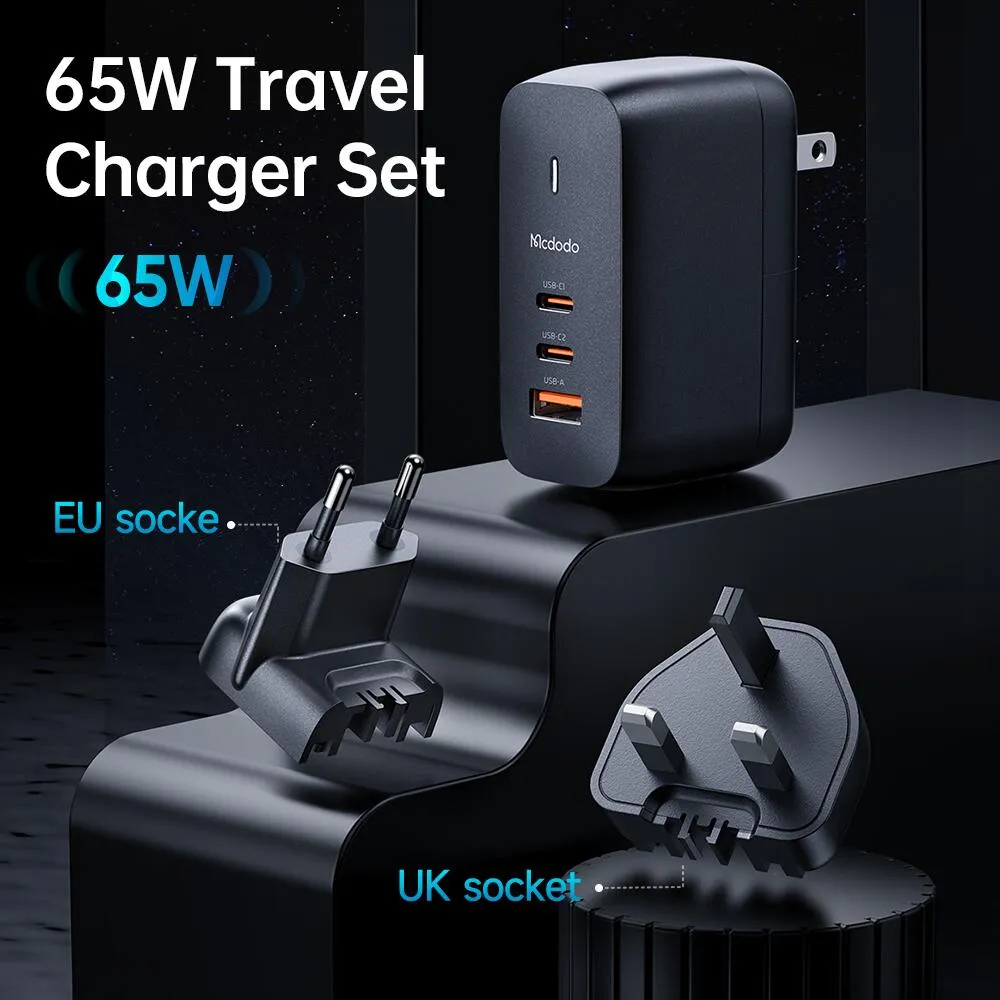 Mcdodo Mecha Series 65W GaN Universal Charger Set EU/UK/US Plug (Reddot Winner 2021)