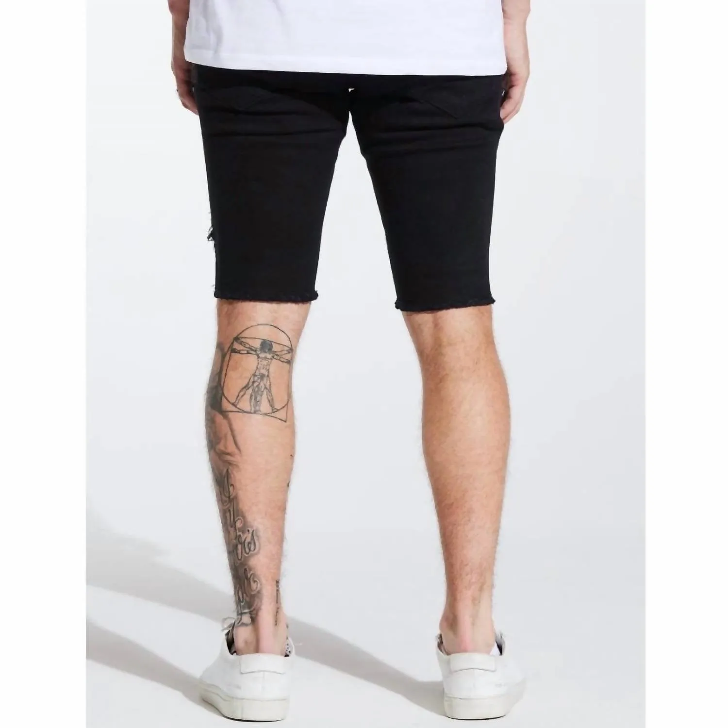 Men's Rip & Repair Spencer Shorts In Jet Black