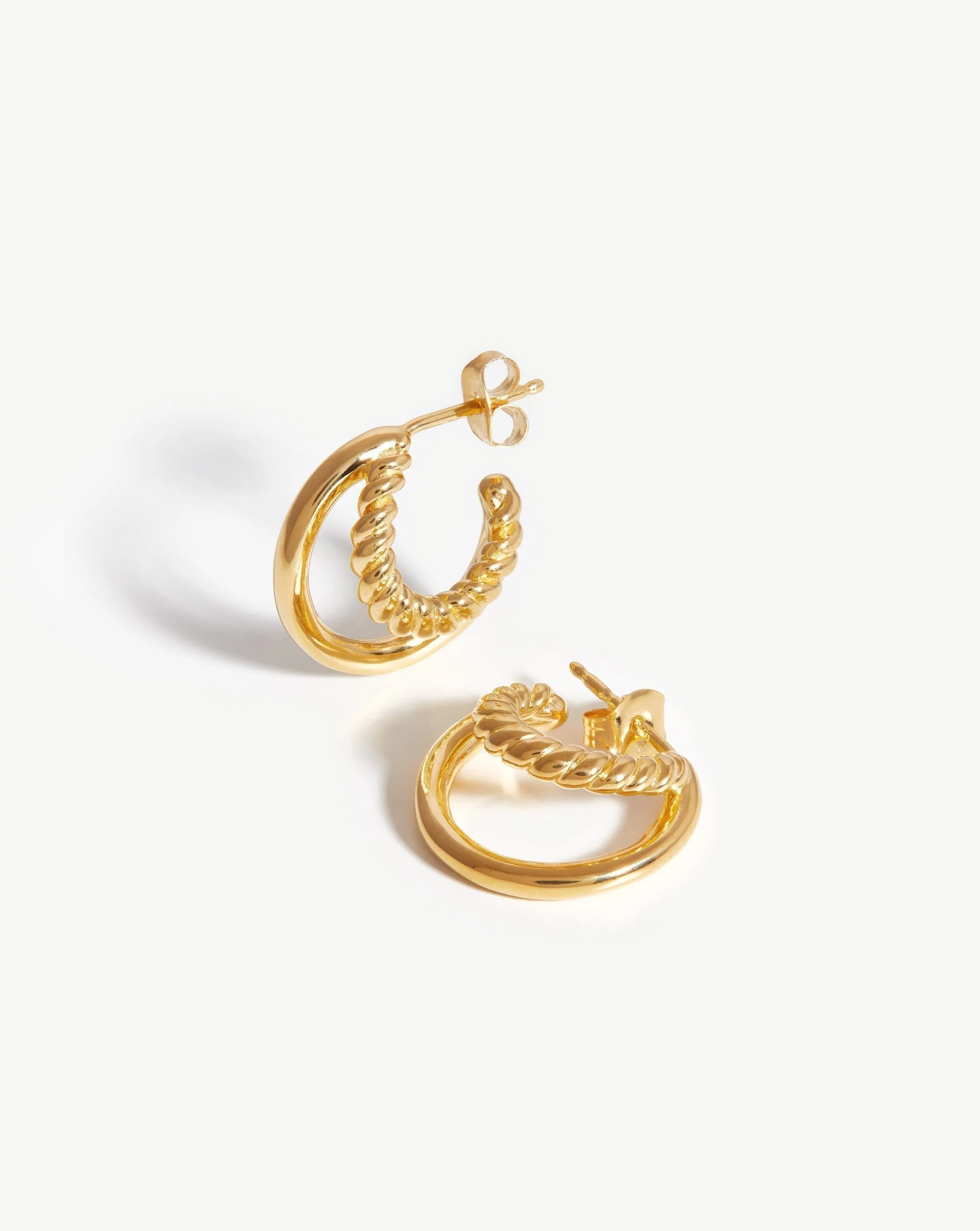 Mini Radial Hoop Earrings | 18ct Gold Plated