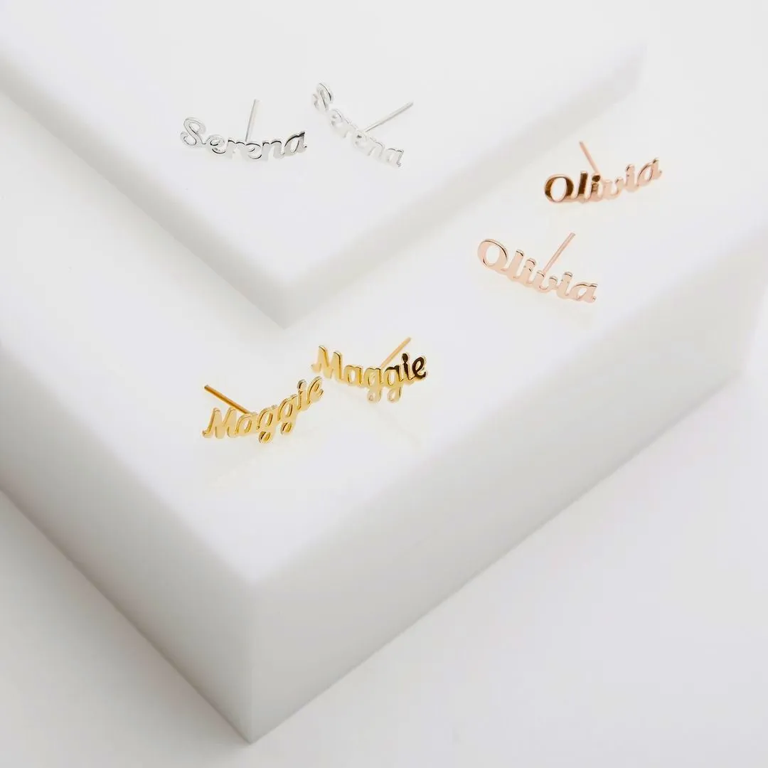 Name Stud Earrings