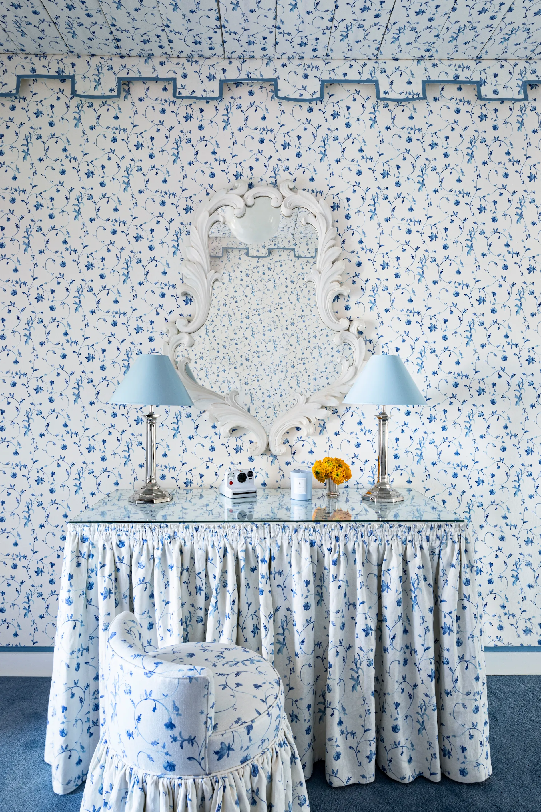 Paperweave Wallpaper - Blue Trellis