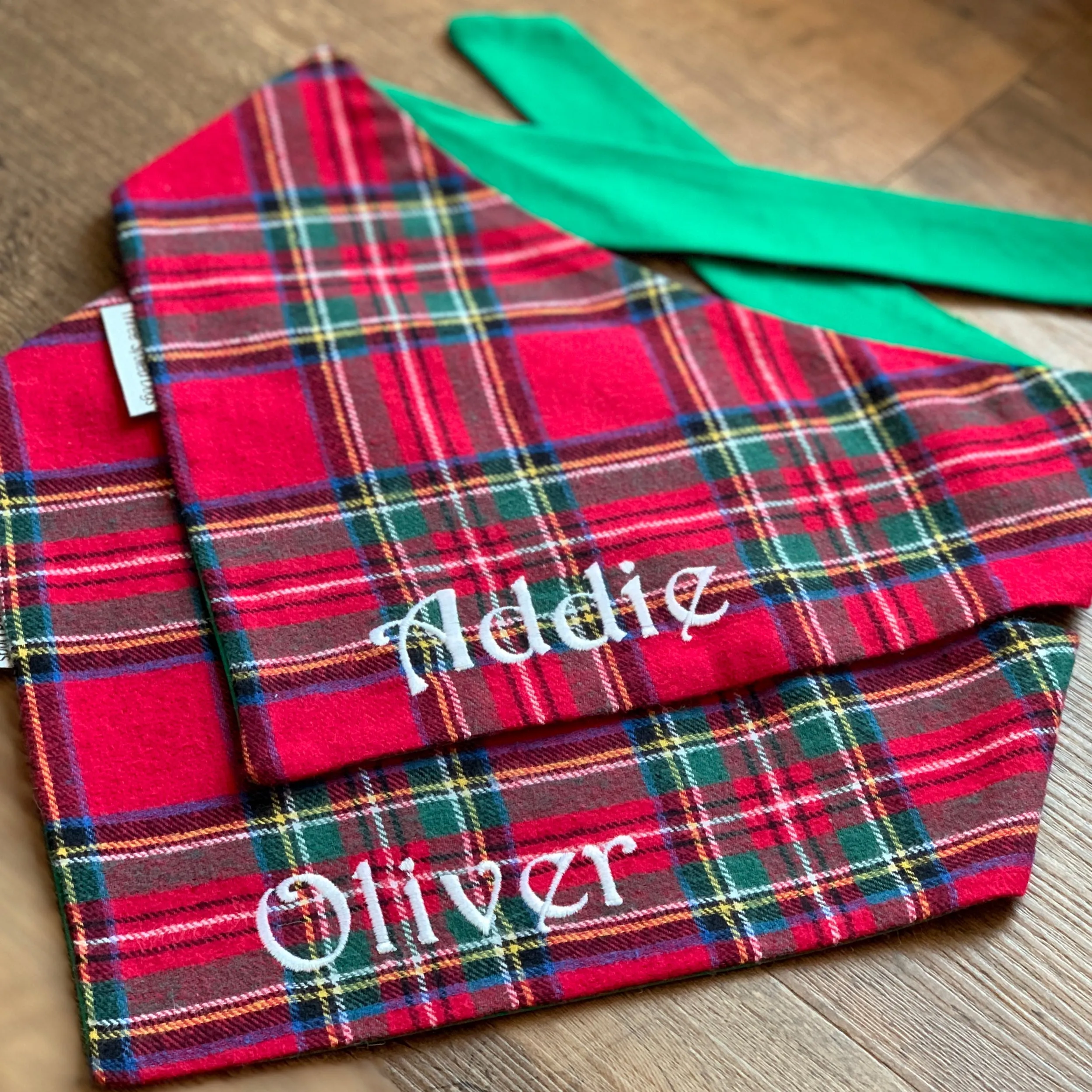 Personalized Flannel Dog Bandanas