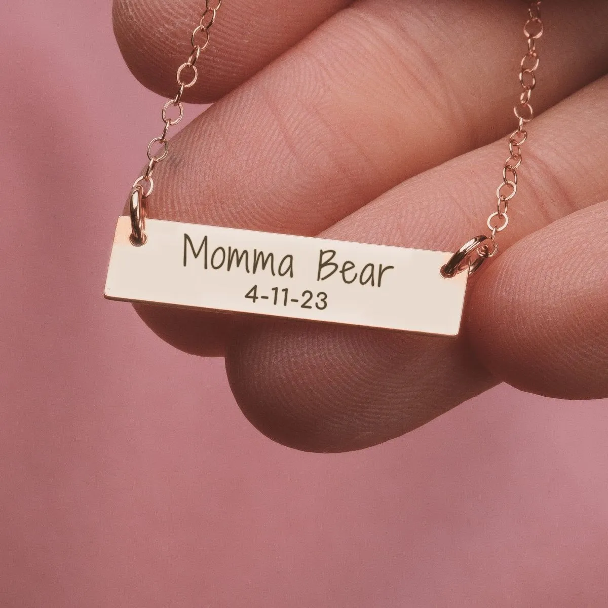 Personalized Mothers Bar Necklace