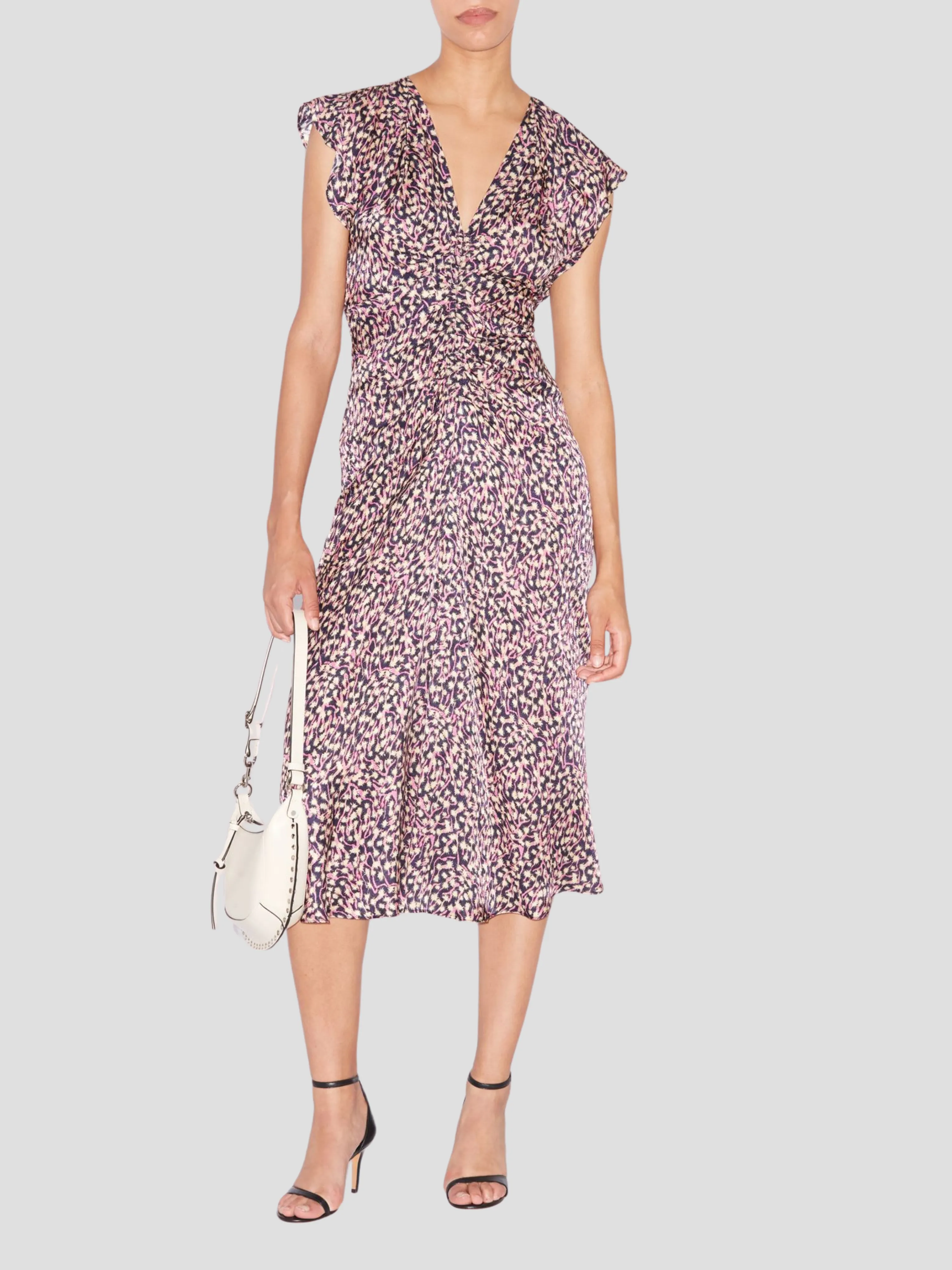 Pink Lyndsay Printed Midi Dress