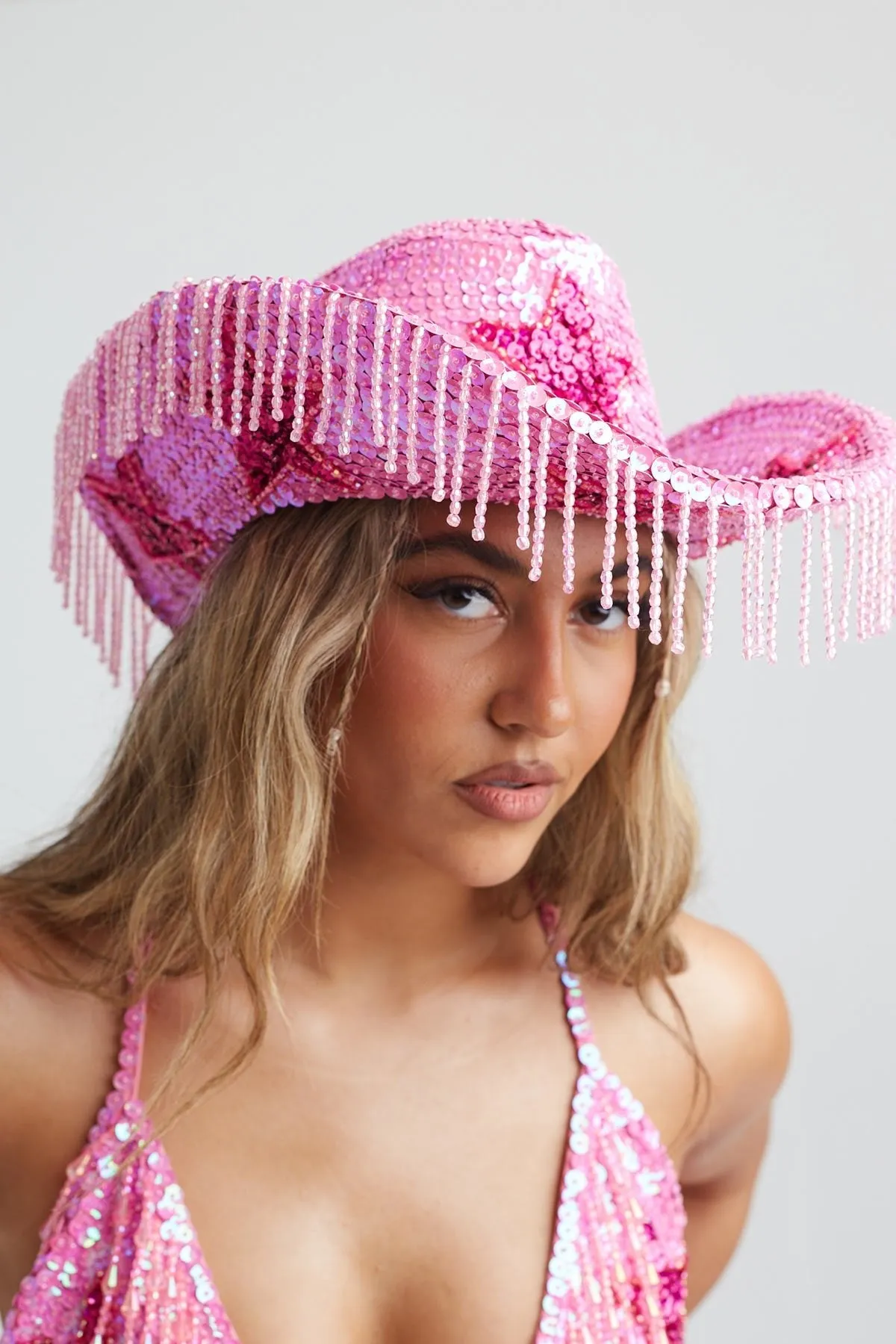 Pink Stargazer Sequin Cowboy Hat