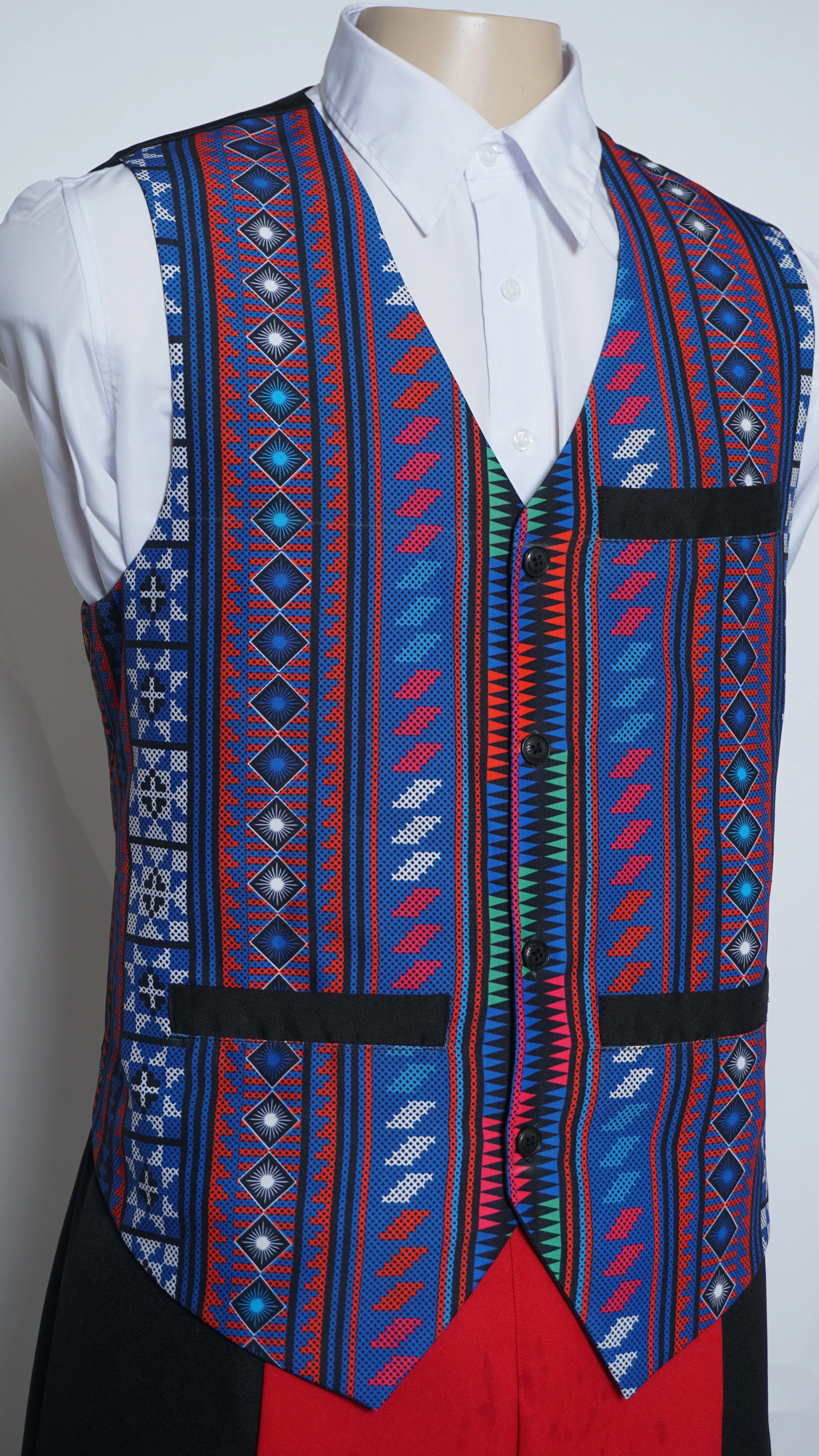 Printed Blue Diamond Vest