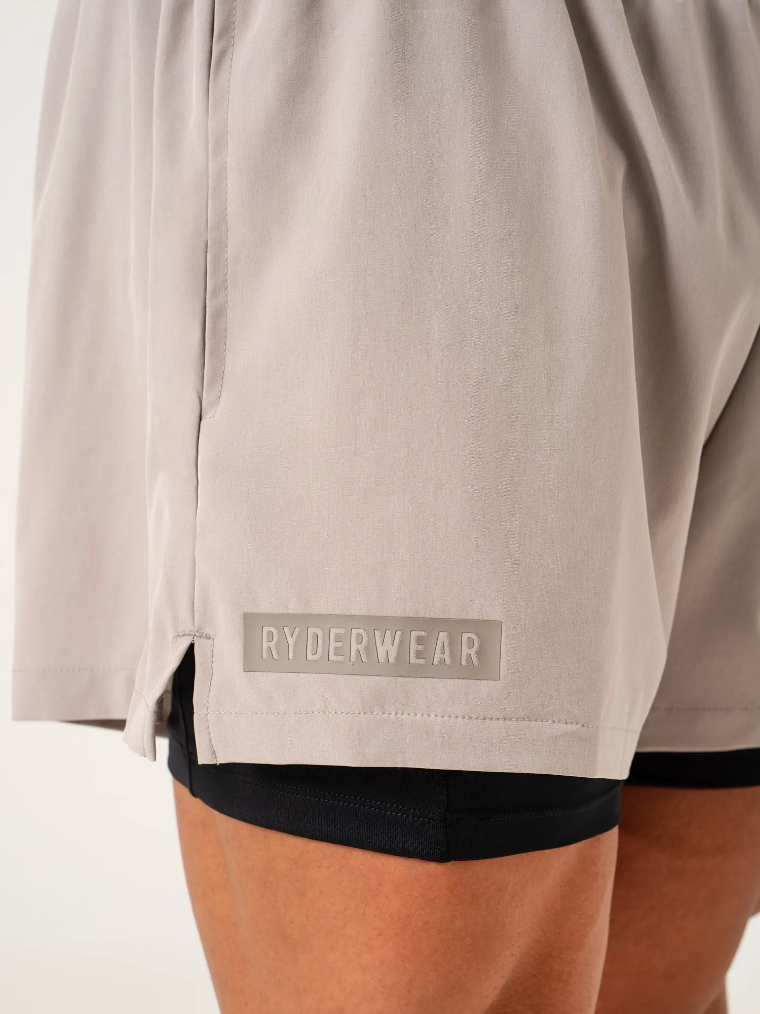 Pursuit 2 In 1 Training Shorts - Taupe