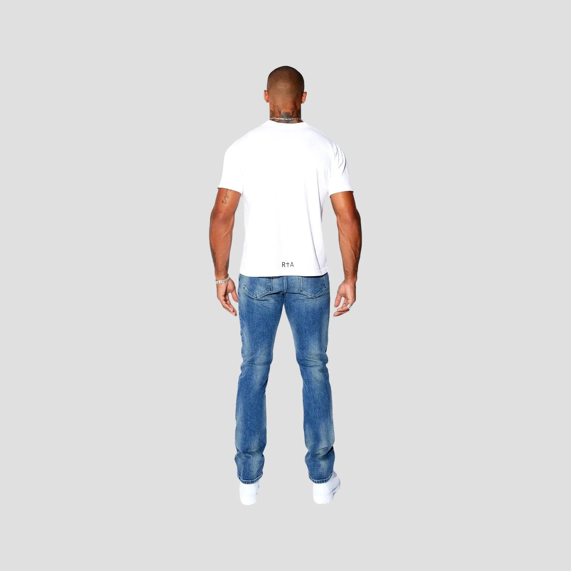 RTA SLIM FIT MEDIUM BLUE LOGO JEANS