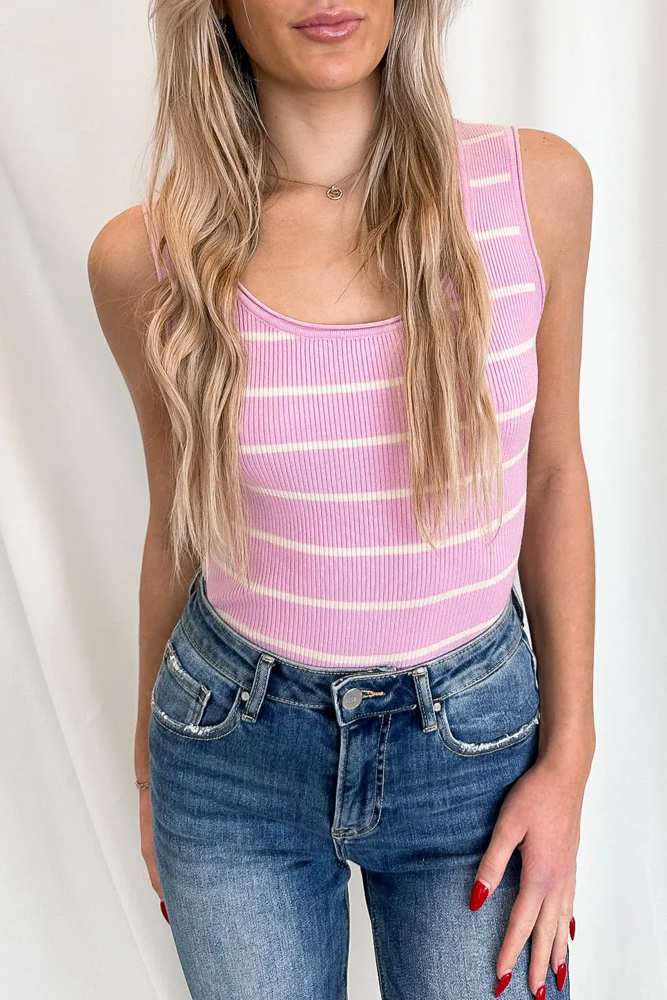 Sami Stripe Bodysuit Pink/Cream