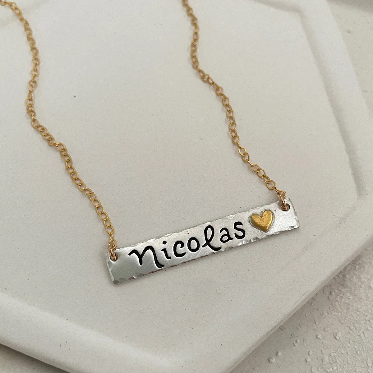 Script Name Bar Necklace