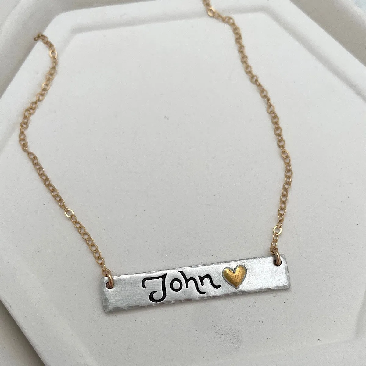 Script Name Bar Necklace