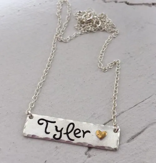 Script Name Bar Necklace