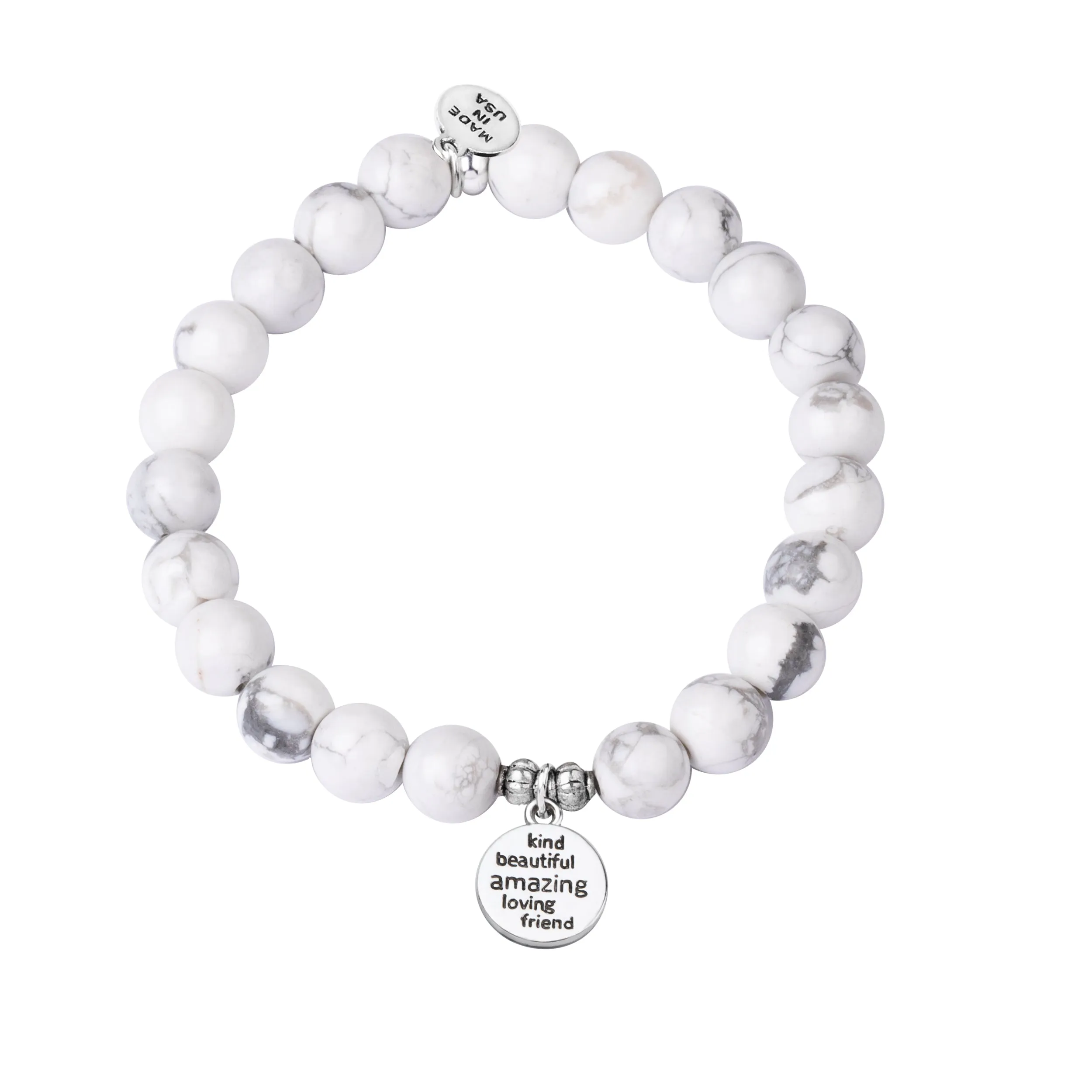 Sister | Stone Beaded Charm Bracelet | Onyx