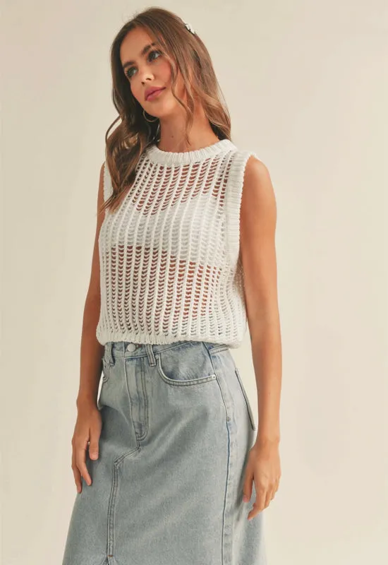 Sleeveless Knit Top - Off White