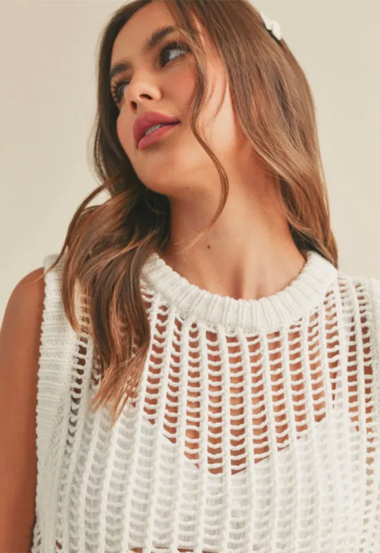 Sleeveless Knit Top - Off White