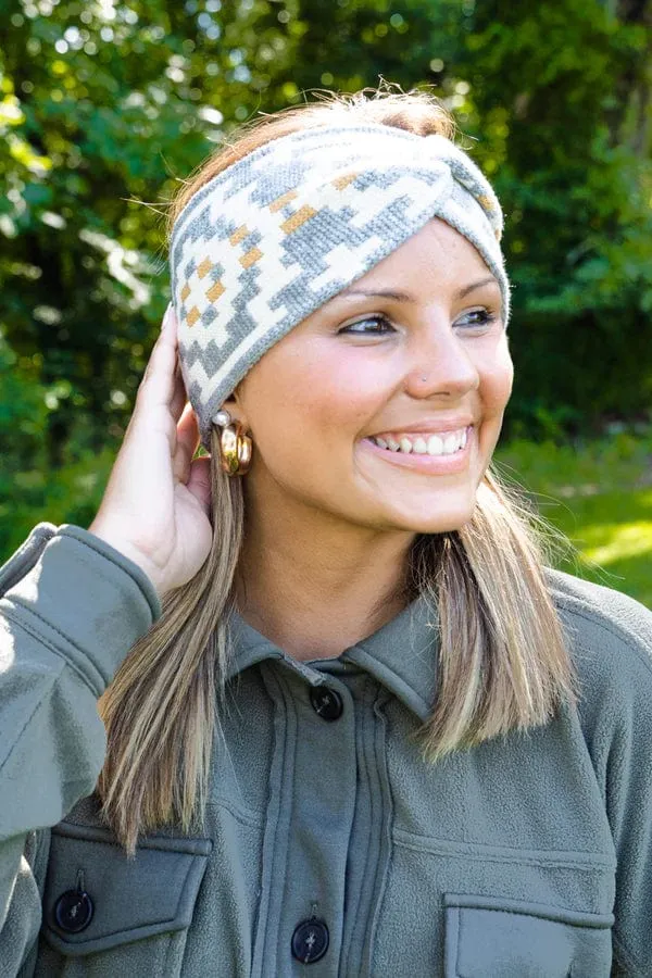 Southwest aztec knit HEADWRAP