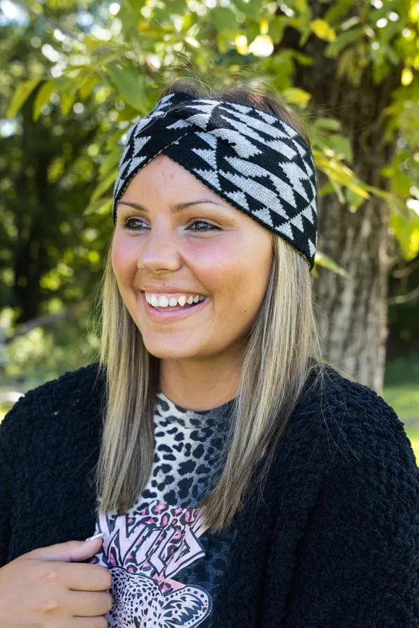 Southwest aztec knit HEADWRAP