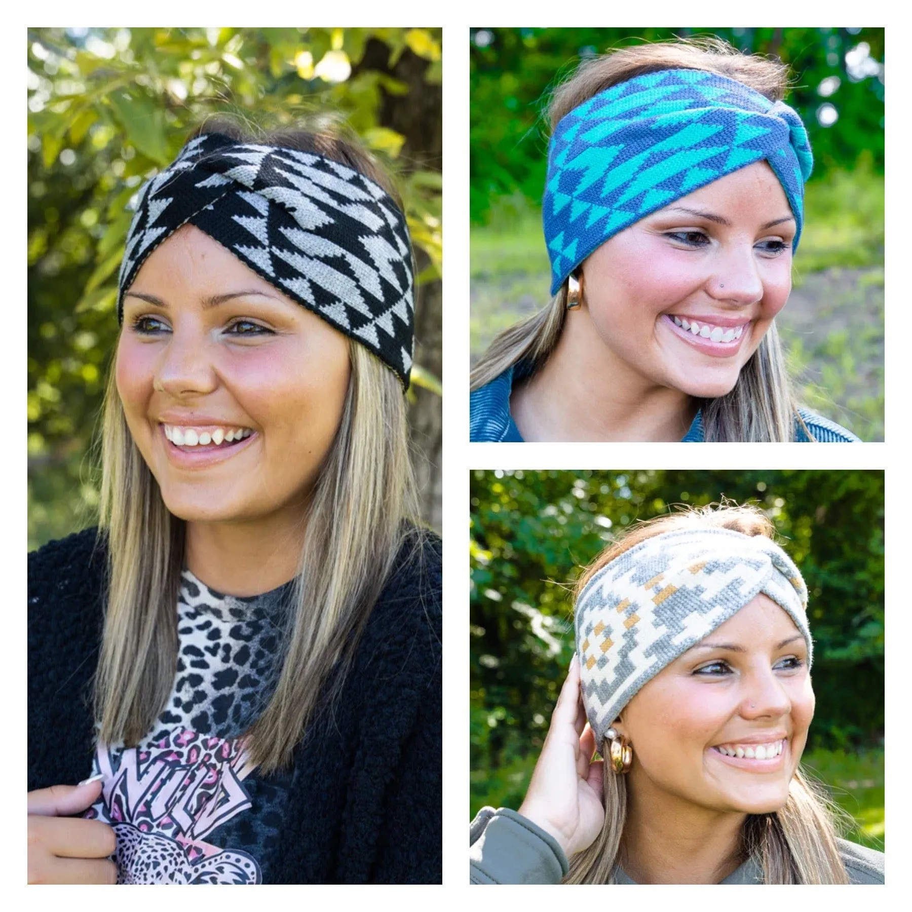 Southwest aztec knit HEADWRAP