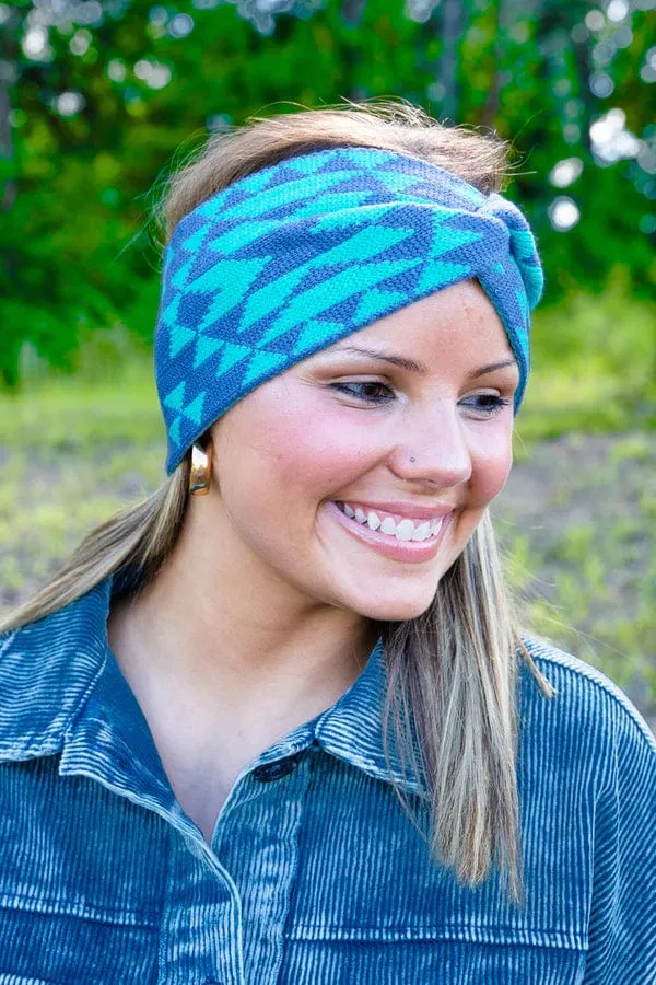 Southwest aztec knit HEADWRAP