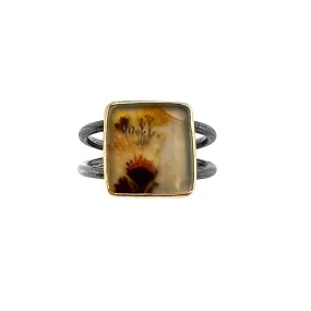 Square Dendritic Agate Ring