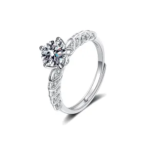 Sterling Silver Court Moissanite Ring