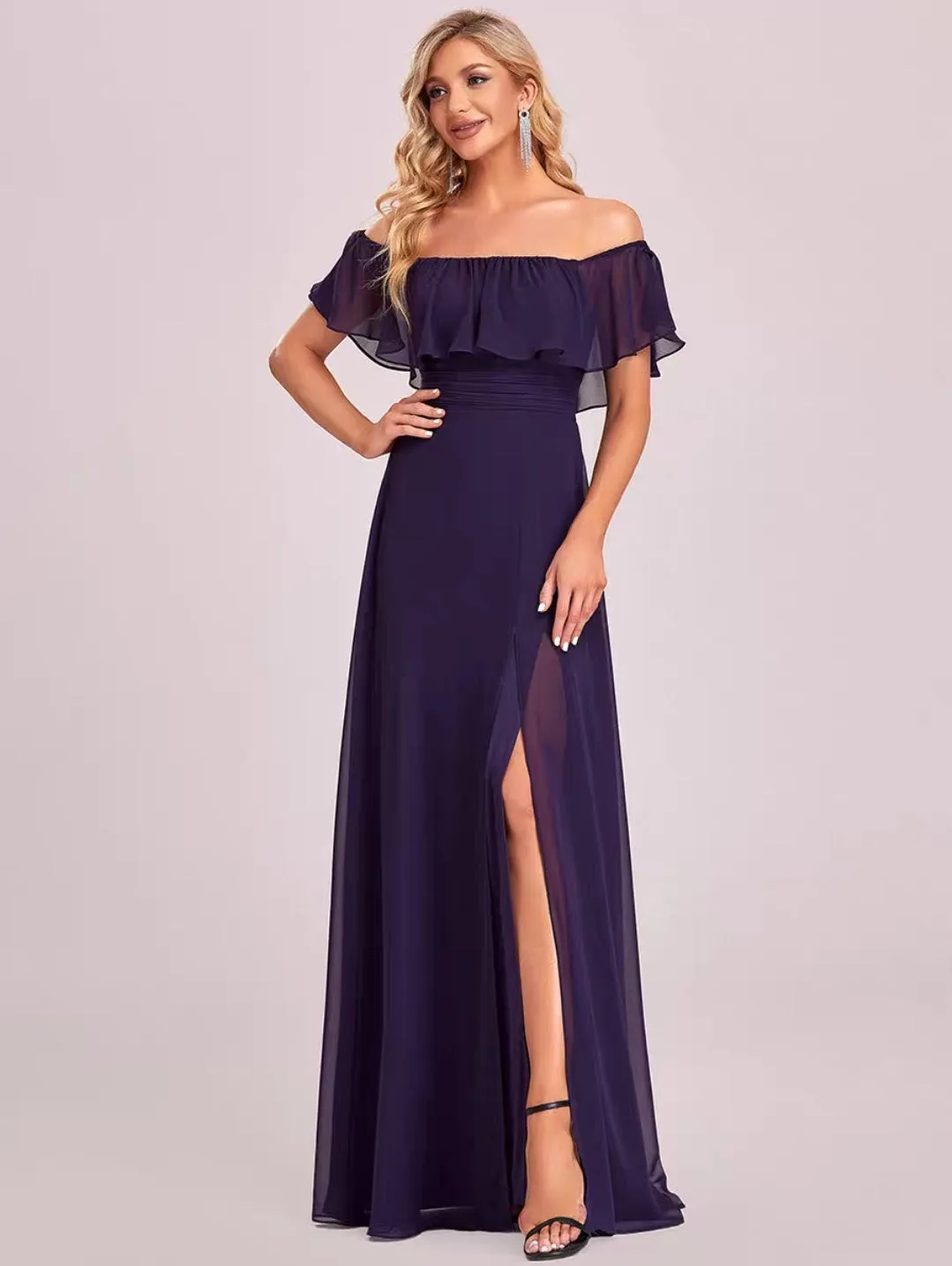 The Rosemary Off Shoulder Gown (Available in 14 Colours)