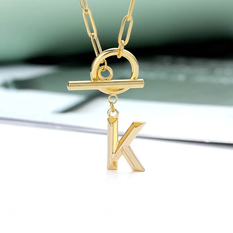 Toggle Initial Necklace