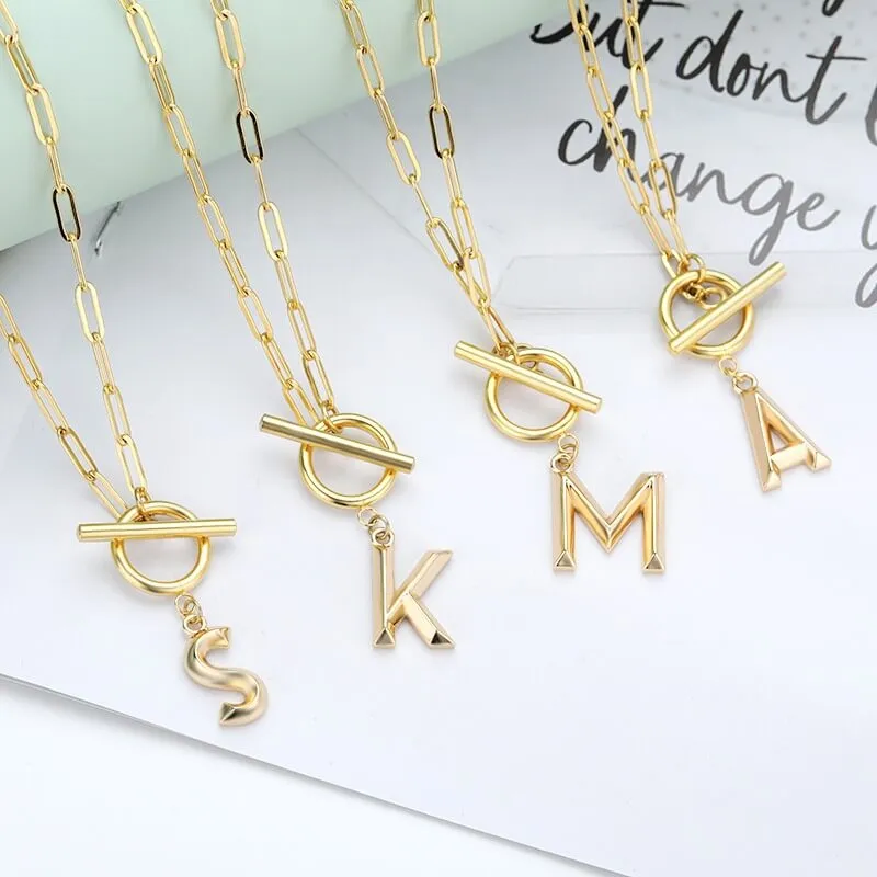 Toggle Initial Necklace