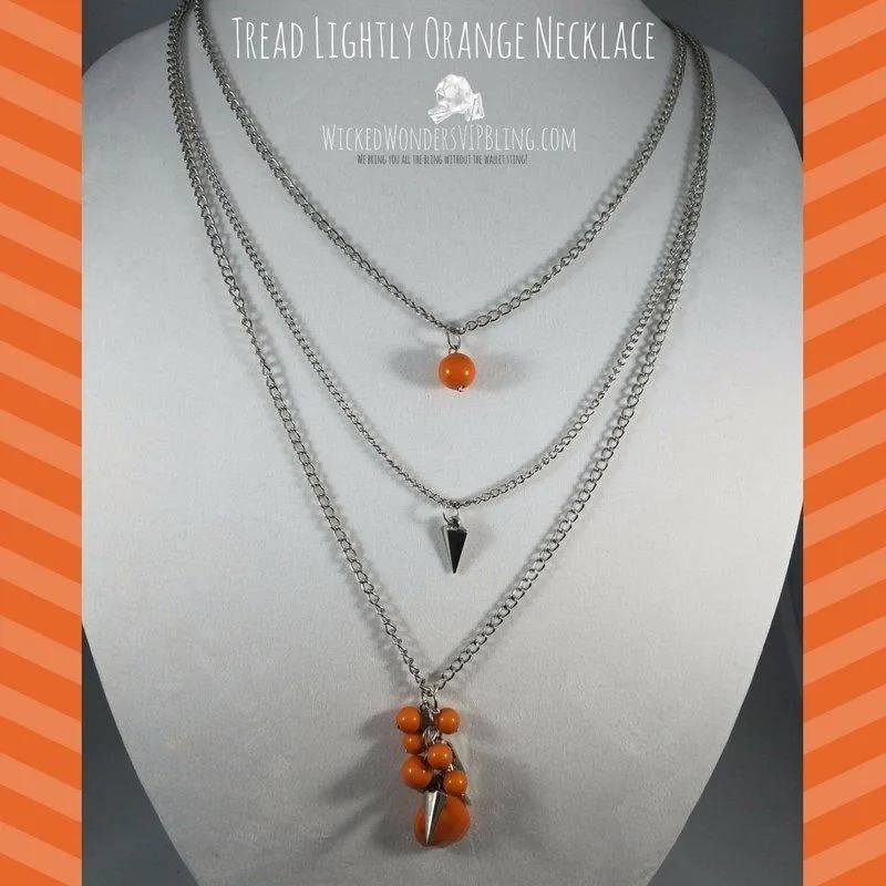 Tread Lightly Orange, Necklace