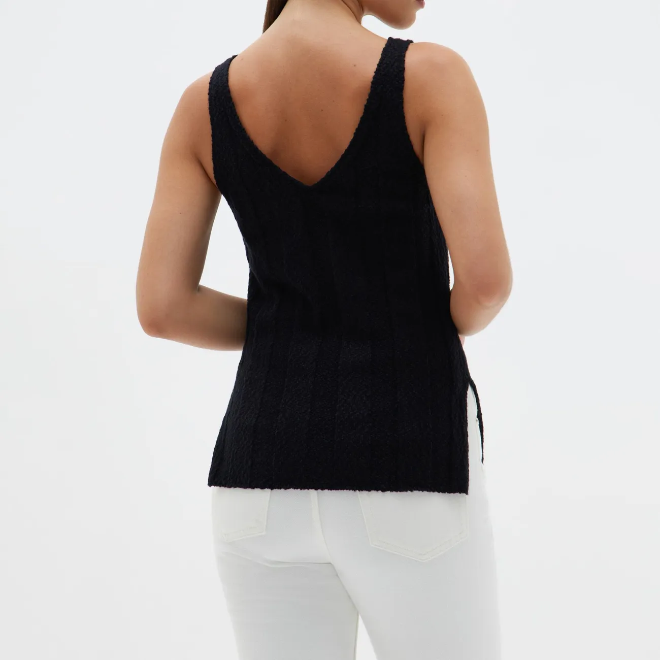 W NINA BOUCLE TOP BLACK