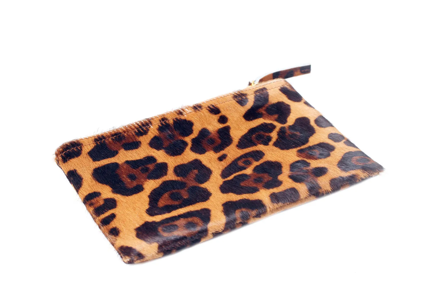 Wallet Clutch-Leopard Genuine Calf Hair Leather