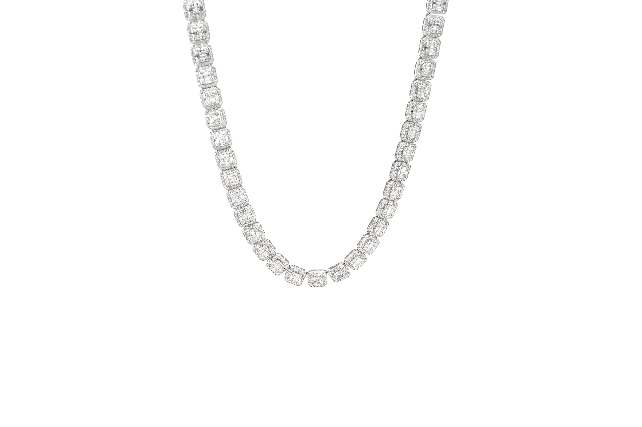 White Gold Diamond Baguette Chain