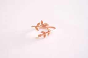 Wholesale Matte Pink Rose Gold Leaf Branch Ring, Leaf Ring, Layering Ring, Vine Ring, Laurel Ring, Nature Jewelry, twig ring, branch ring, tree ring,