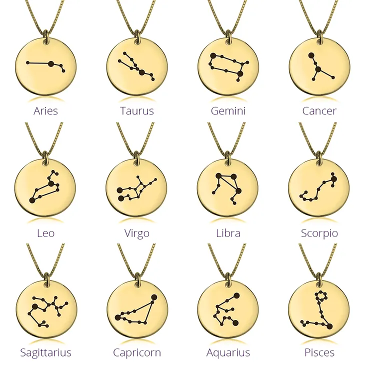 Zodiac Constellation Pendant Necklace