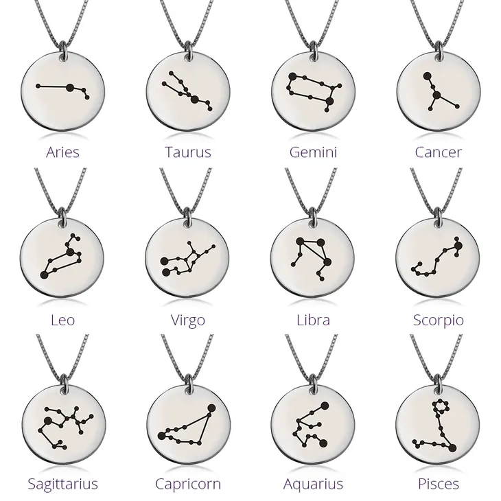 Zodiac Constellation Pendant Necklace